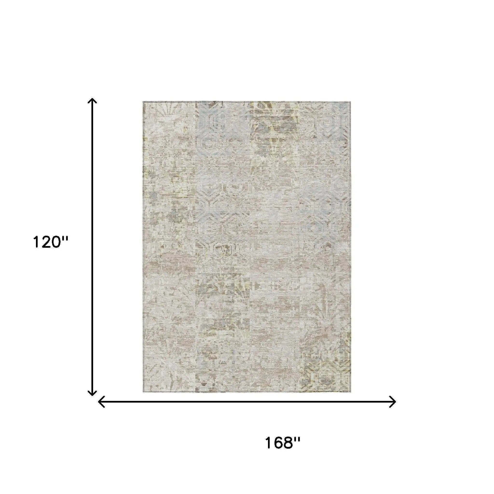 10' X 14' Ivory And Silver Abstract Washable Indoor Outdoor Area Rug Homeroots Outdoor