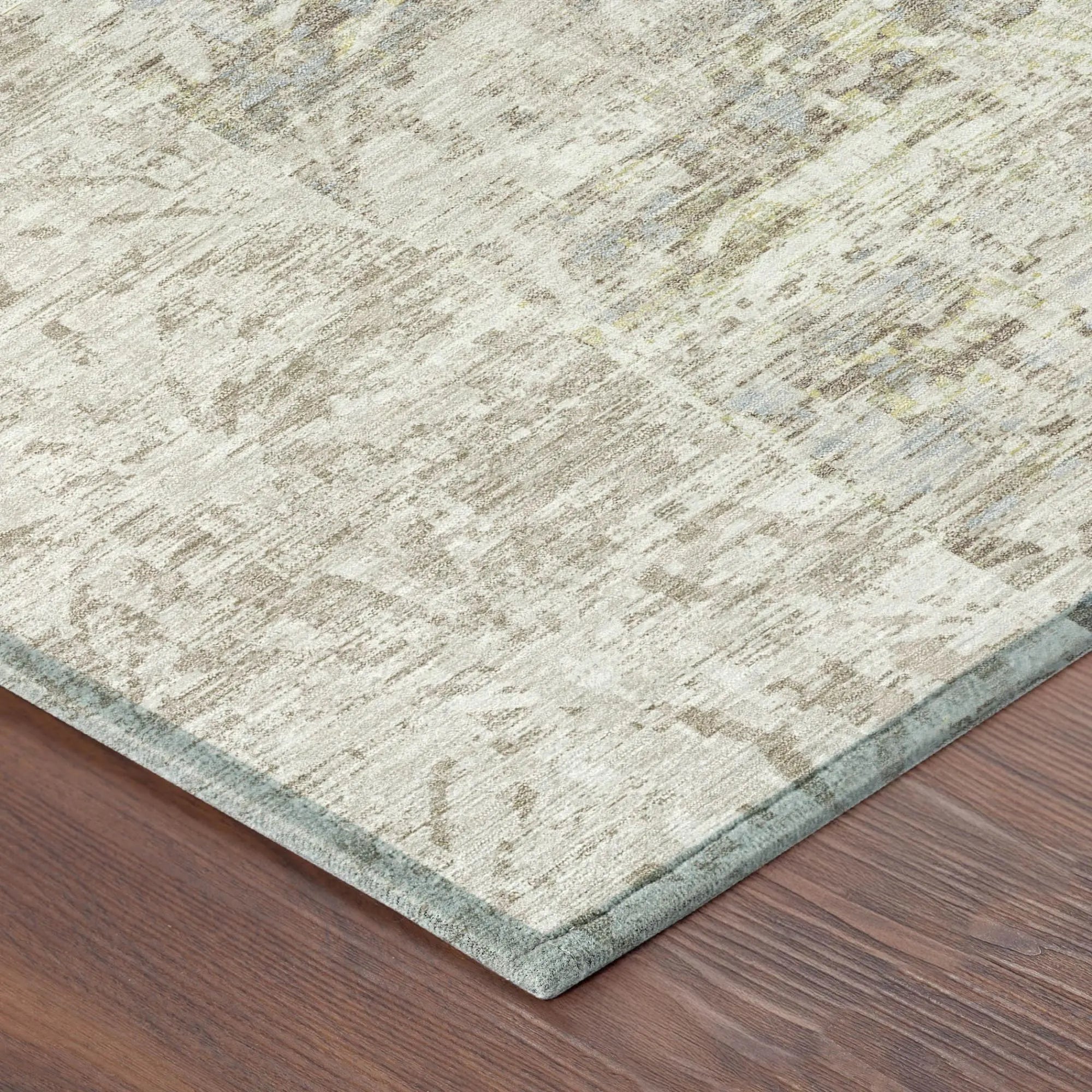 10' X 14' Ivory And Silver Abstract Washable Indoor Outdoor Area Rug Homeroots Outdoor