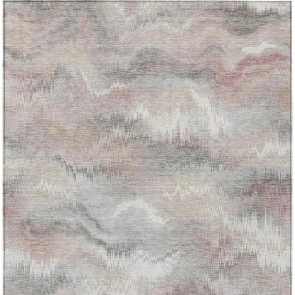 10' X 14' Ivory And Silver Abstract Washable Indoor Outdoor Area Rug Homeroots Outdoor