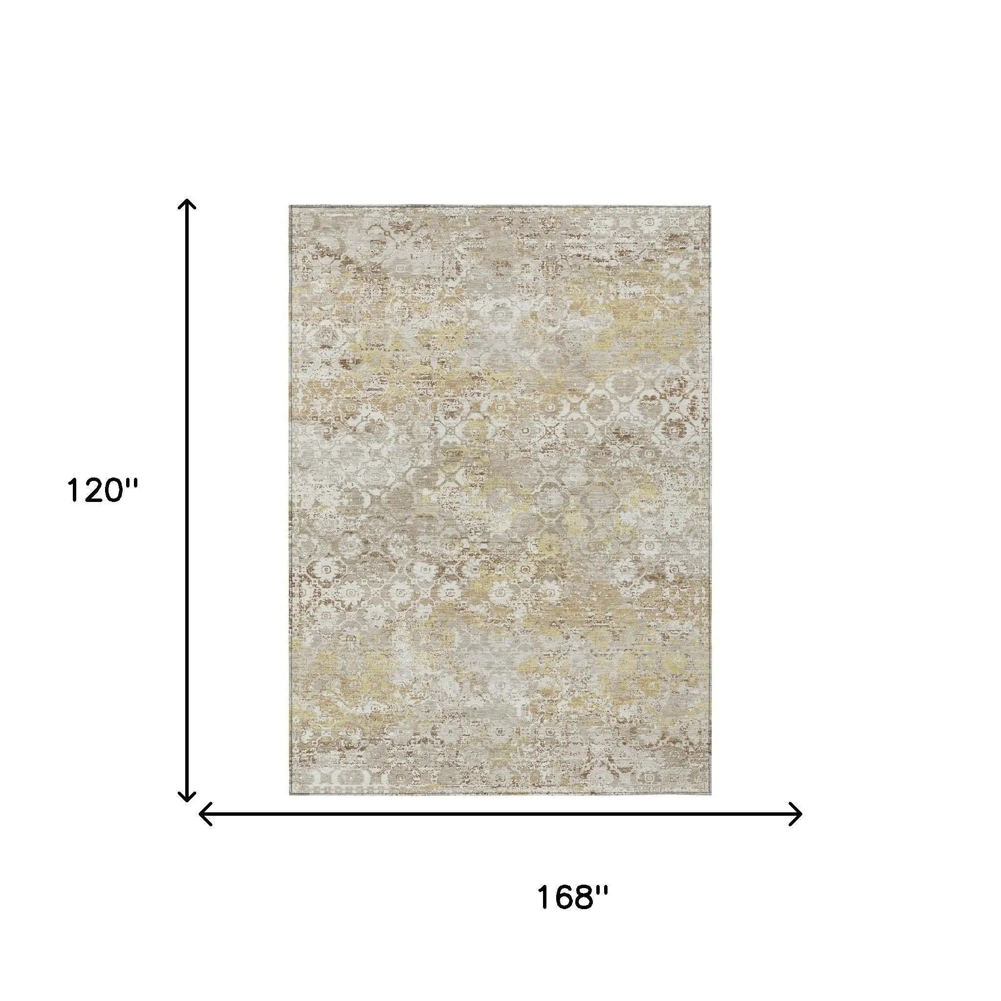 10' X 14' Ivory And Silver Floral Medallion Washable Indoor Outdoor Area Rug Homeroots Outdoor