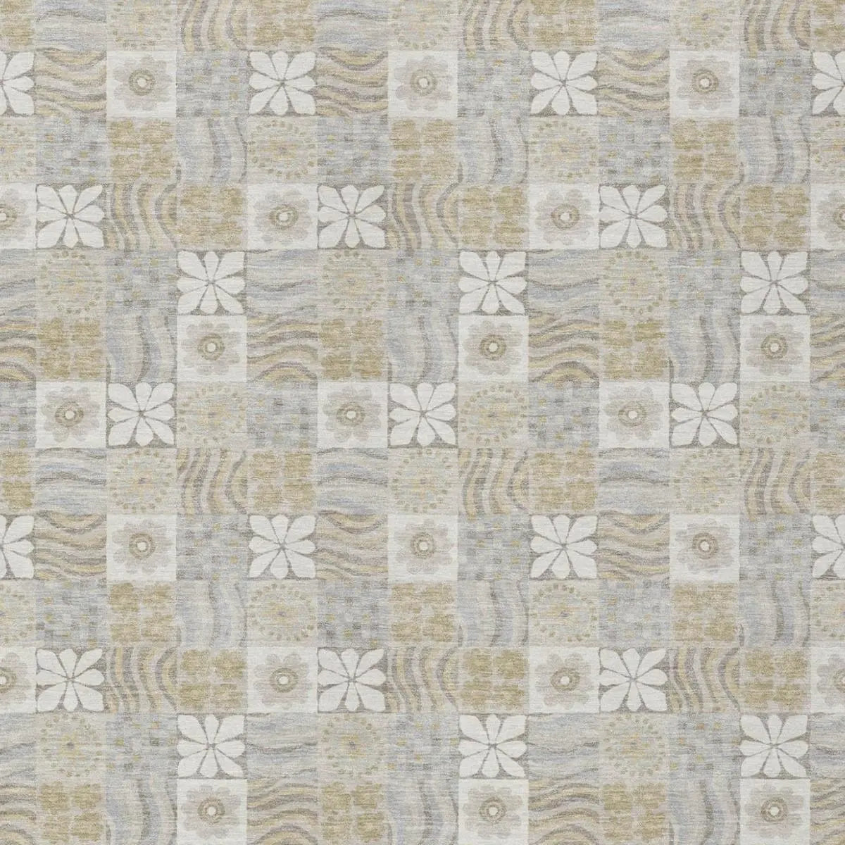 10' X 14' Ivory And Silver Floral Washable Indoor Outdoor Area Rug Homeroots Outdoor