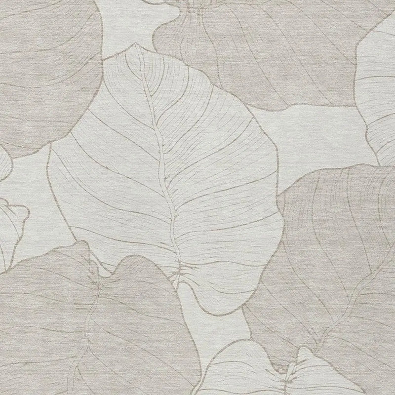10' X 14' Ivory And Silver Floral Washable Indoor Outdoor Area Rug Homeroots Outdoor