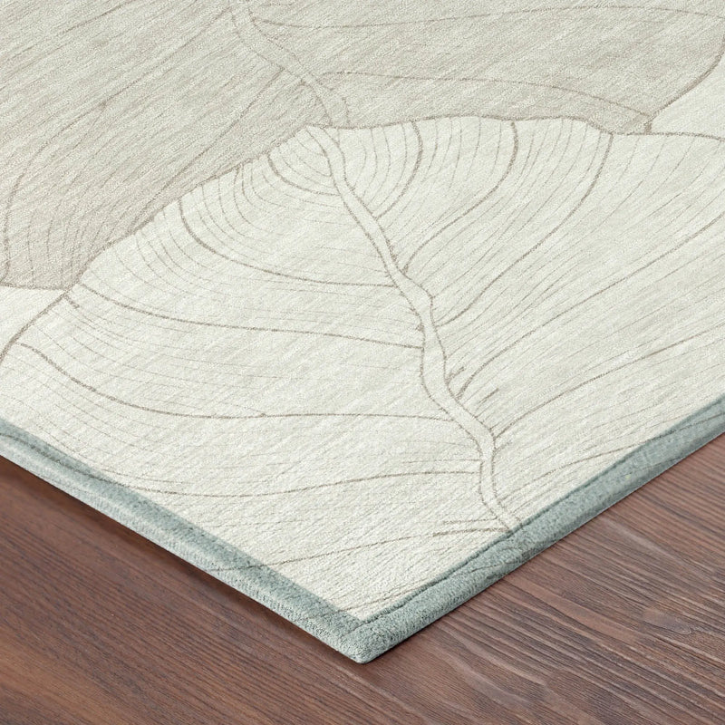 10' X 14' Ivory And Silver Floral Washable Indoor Outdoor Area Rug Homeroots Outdoor