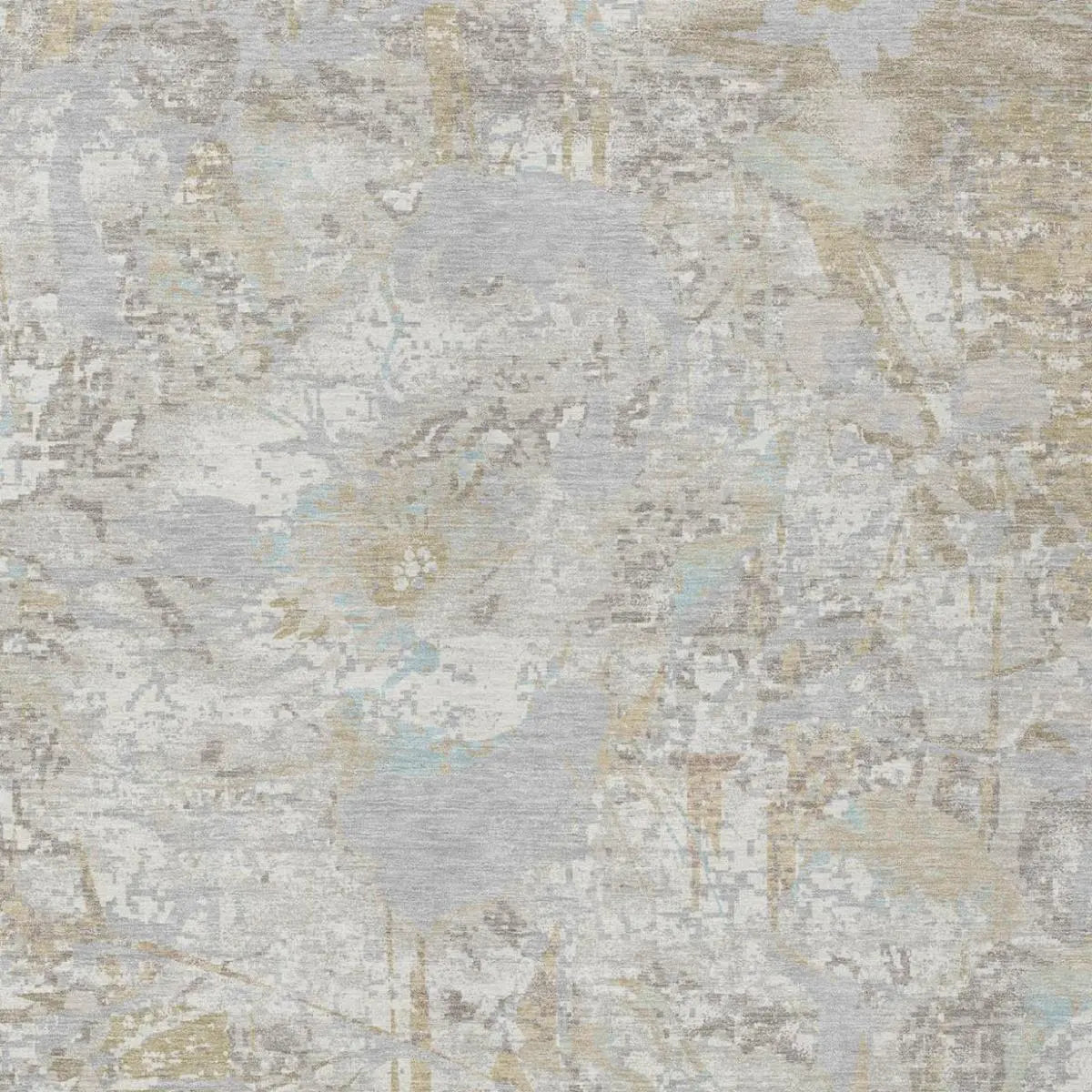 10' X 14' Ivory And Silver Floral Washable Indoor Outdoor Area Rug Homeroots Outdoor