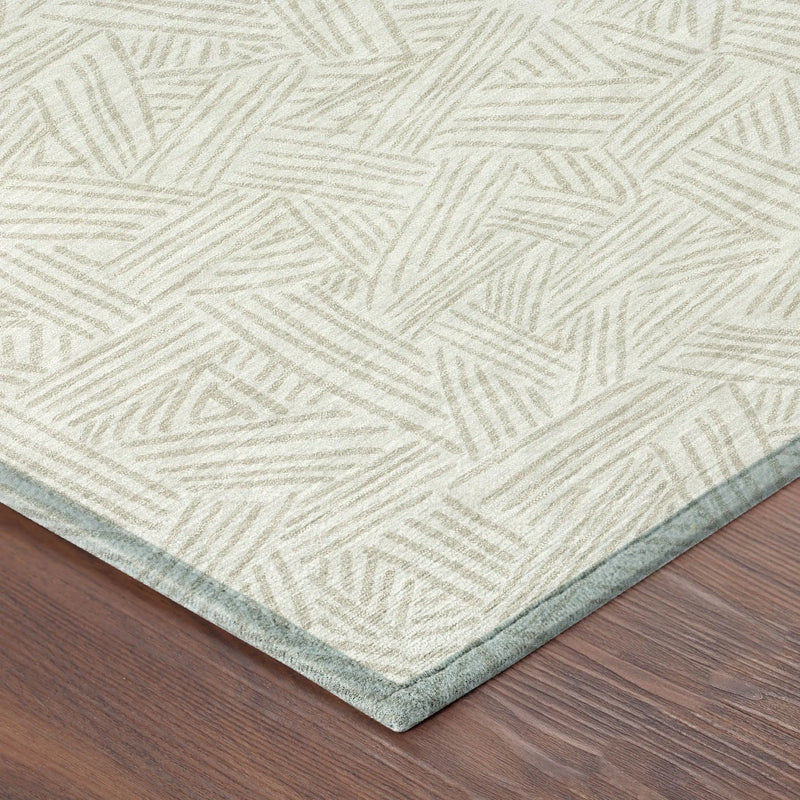 10' X 14' Ivory And Silver Geometric Washable Indoor Outdoor Area Rug Homeroots Outdoor