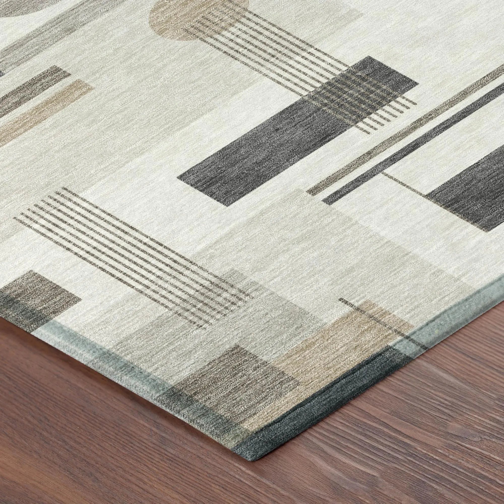 10' X 14' Ivory And Silver Geometric Washable Indoor Outdoor Area Rug Homeroots Outdoor
