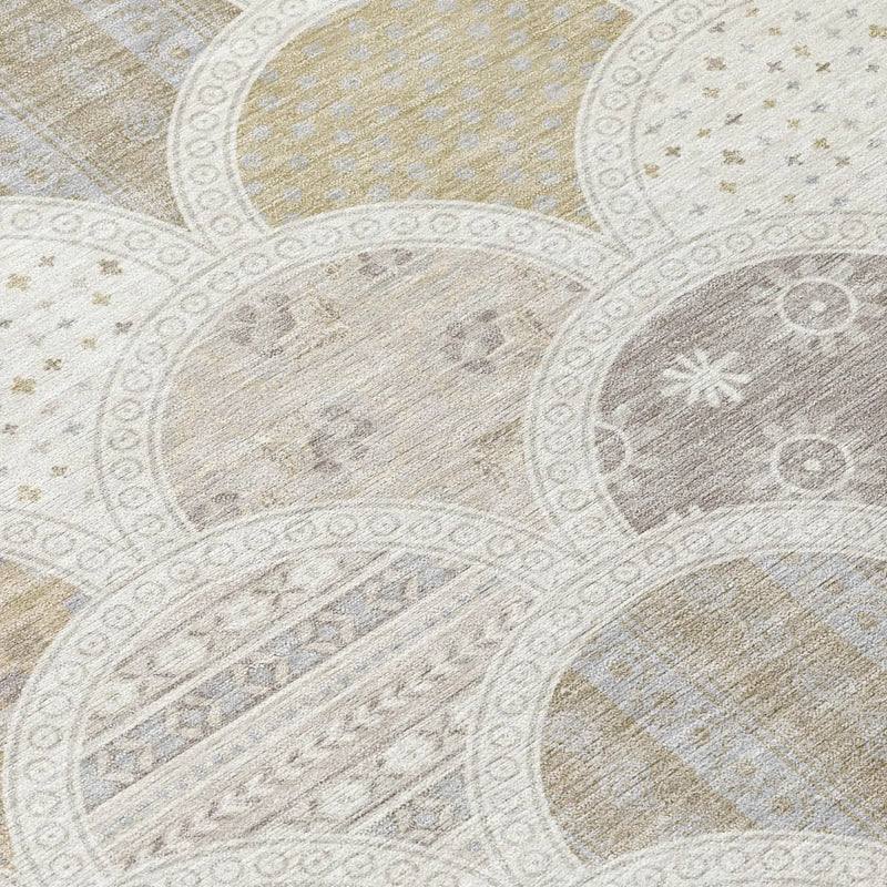 10' X 14' Ivory And Silver Geometric Washable Indoor Outdoor Area Rug Homeroots Outdoor