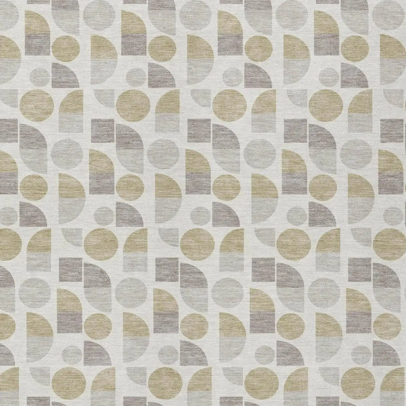 10' X 14' Ivory And Silver Geometric Washable Indoor Outdoor Area Rug Homeroots Outdoor