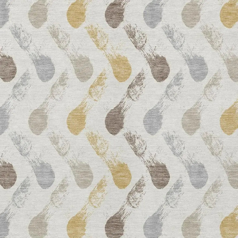 10' X 14' Ivory And Silver Geometric Washable Indoor Outdoor Area Rug Homeroots Outdoor