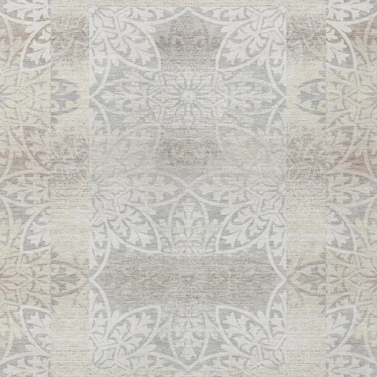 10' X 14' Ivory And Silver Oriental Washable Indoor Outdoor Area Rug Homeroots Outdoor
