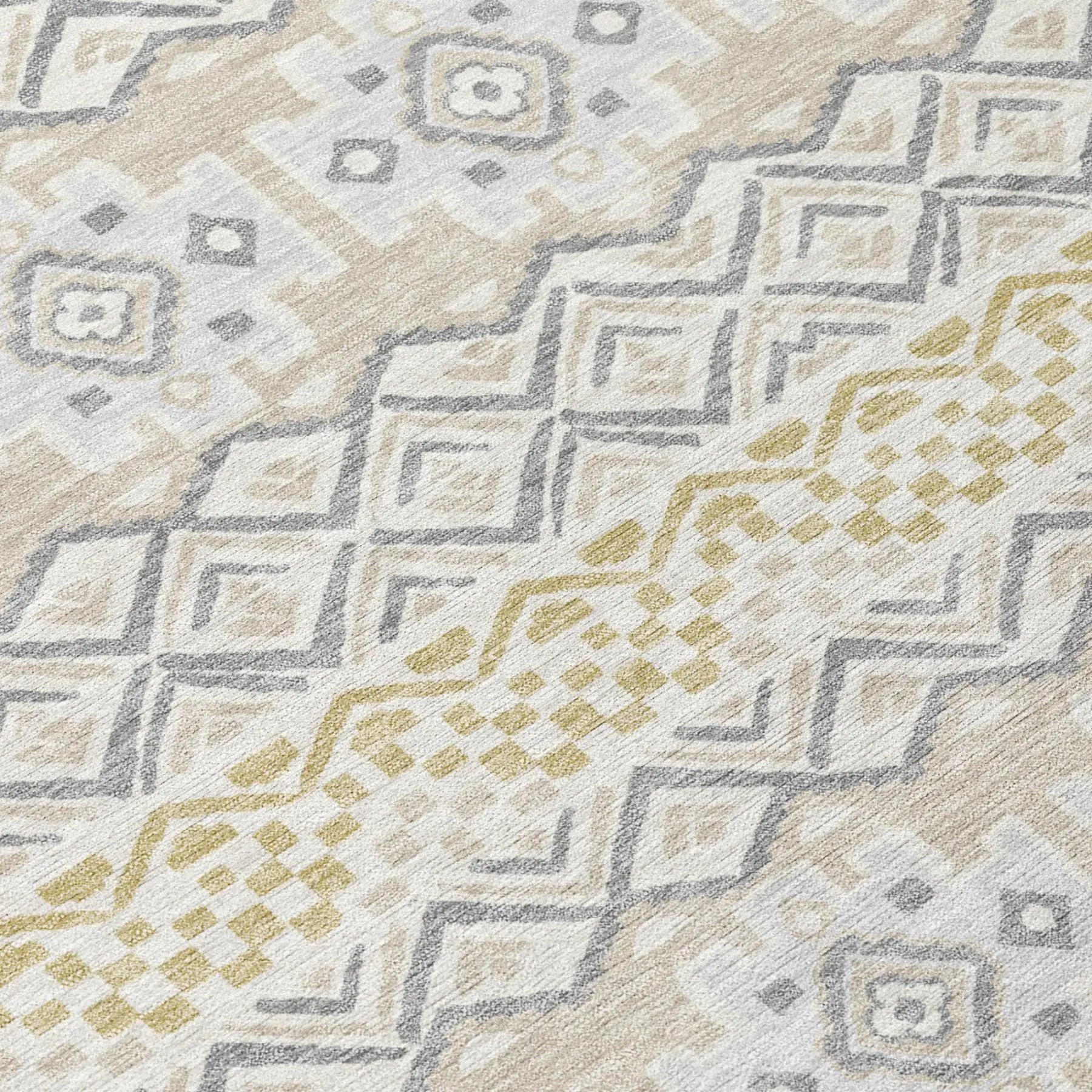 10' X 14' Ivory And Silver Striped Washable Indoor Outdoor Area Rug Homeroots Outdoor