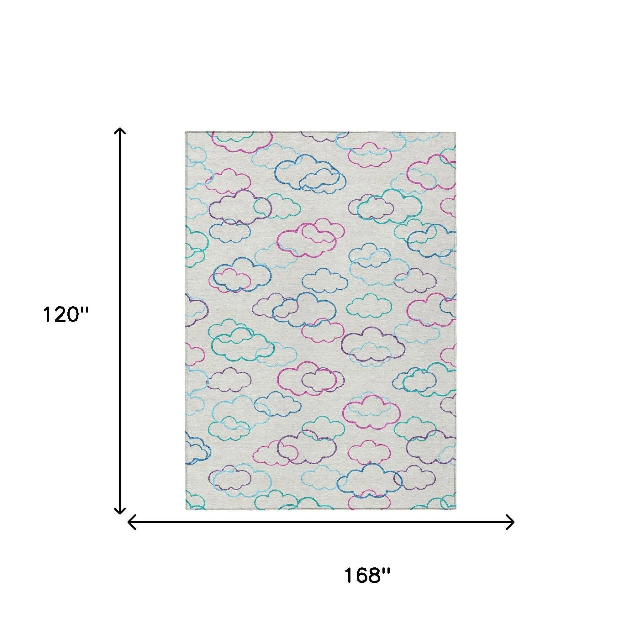 10' X 14' Ivory And Sky Blue Abstract Washable Indoor Outdoor Area Rug Homeroots Outdoor