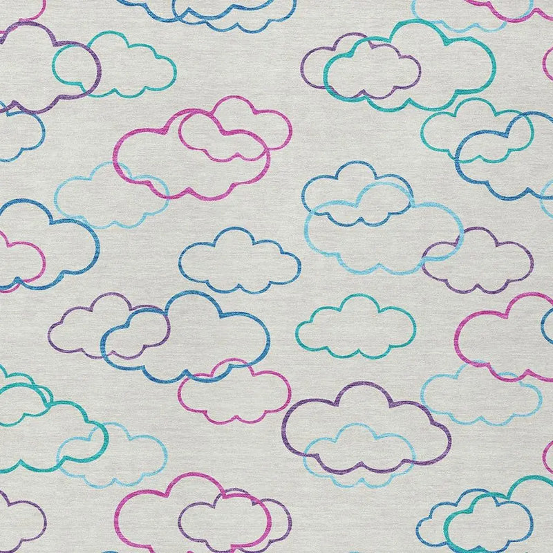 10' X 14' Ivory And Sky Blue Abstract Washable Indoor Outdoor Area Rug Homeroots Outdoor