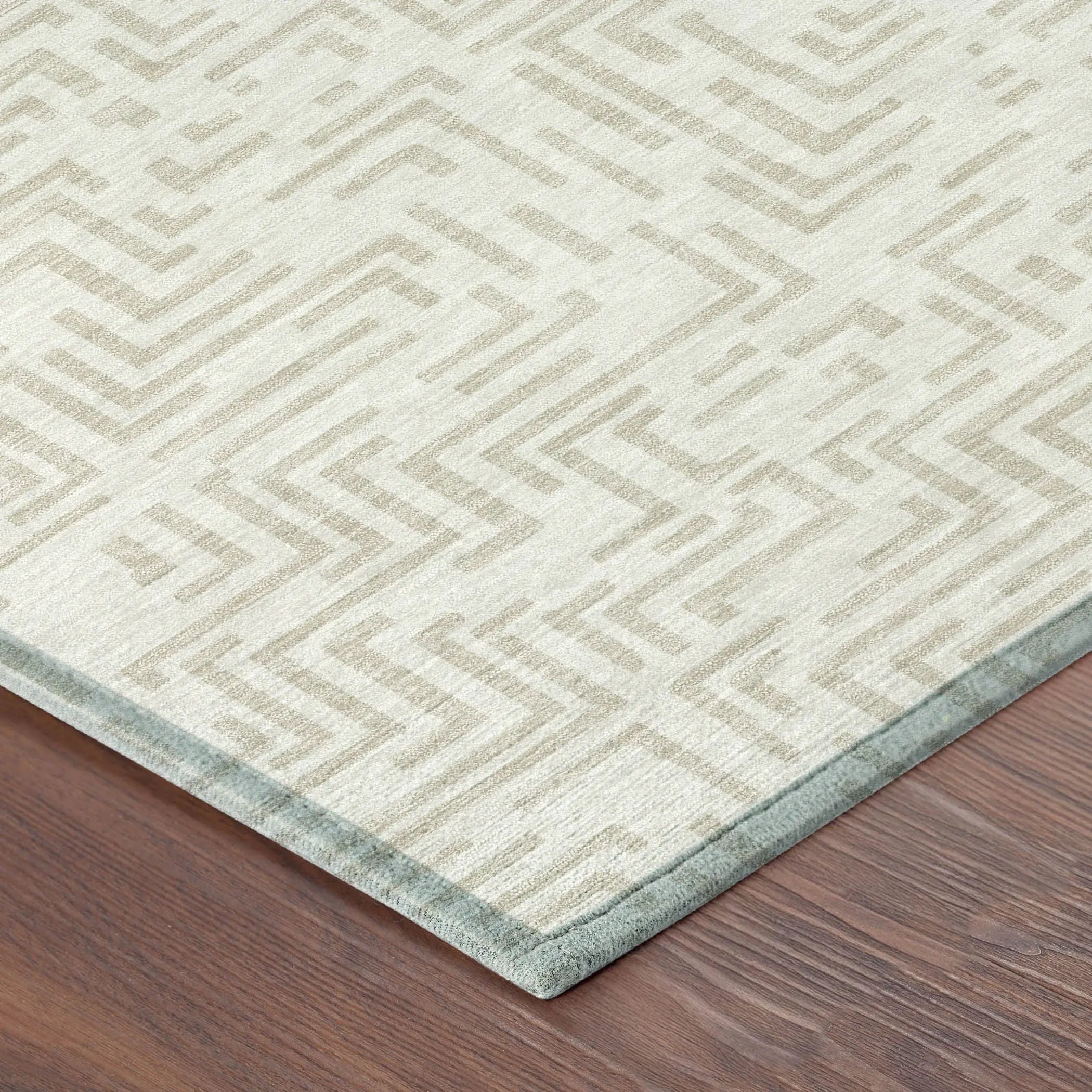 10' X 14' Ivory And Sky Blue Geometric Washable Indoor Outdoor Area Rug Homeroots Outdoor