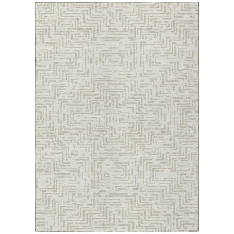 10' X 14' Ivory And Sky Blue Geometric Washable Indoor Outdoor Area Rug Homeroots Outdoor