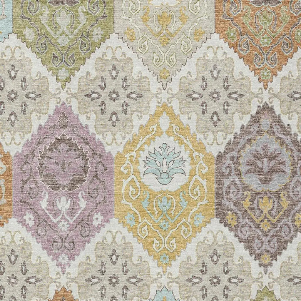 10' X 14' Ivory And Sky Blue Geometric Washable Indoor Outdoor Area Rug Homeroots Outdoor