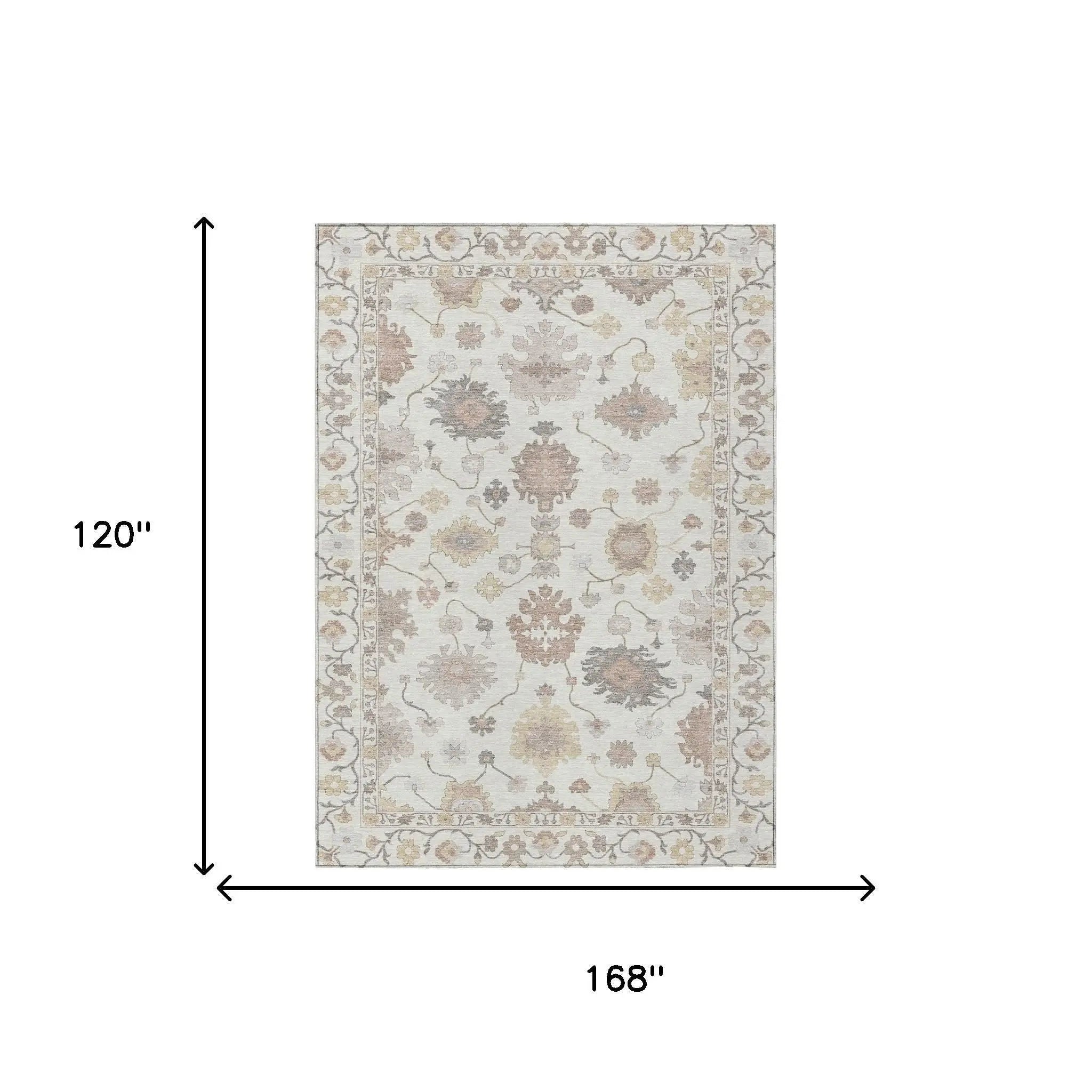 10' X 14' Ivory And Sky Blue Oriental Washable Indoor Outdoor Area Rug Homeroots Outdoor