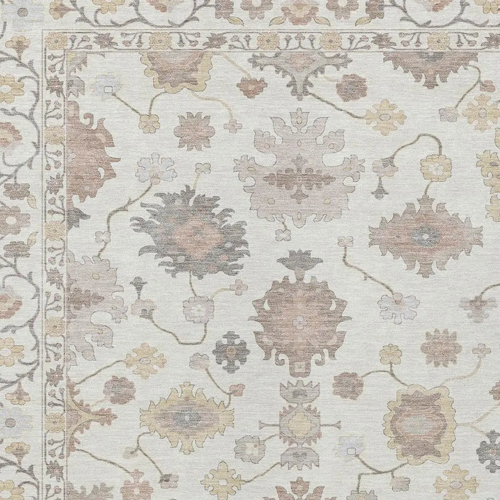 10' X 14' Ivory And Sky Blue Oriental Washable Indoor Outdoor Area Rug Homeroots Outdoor