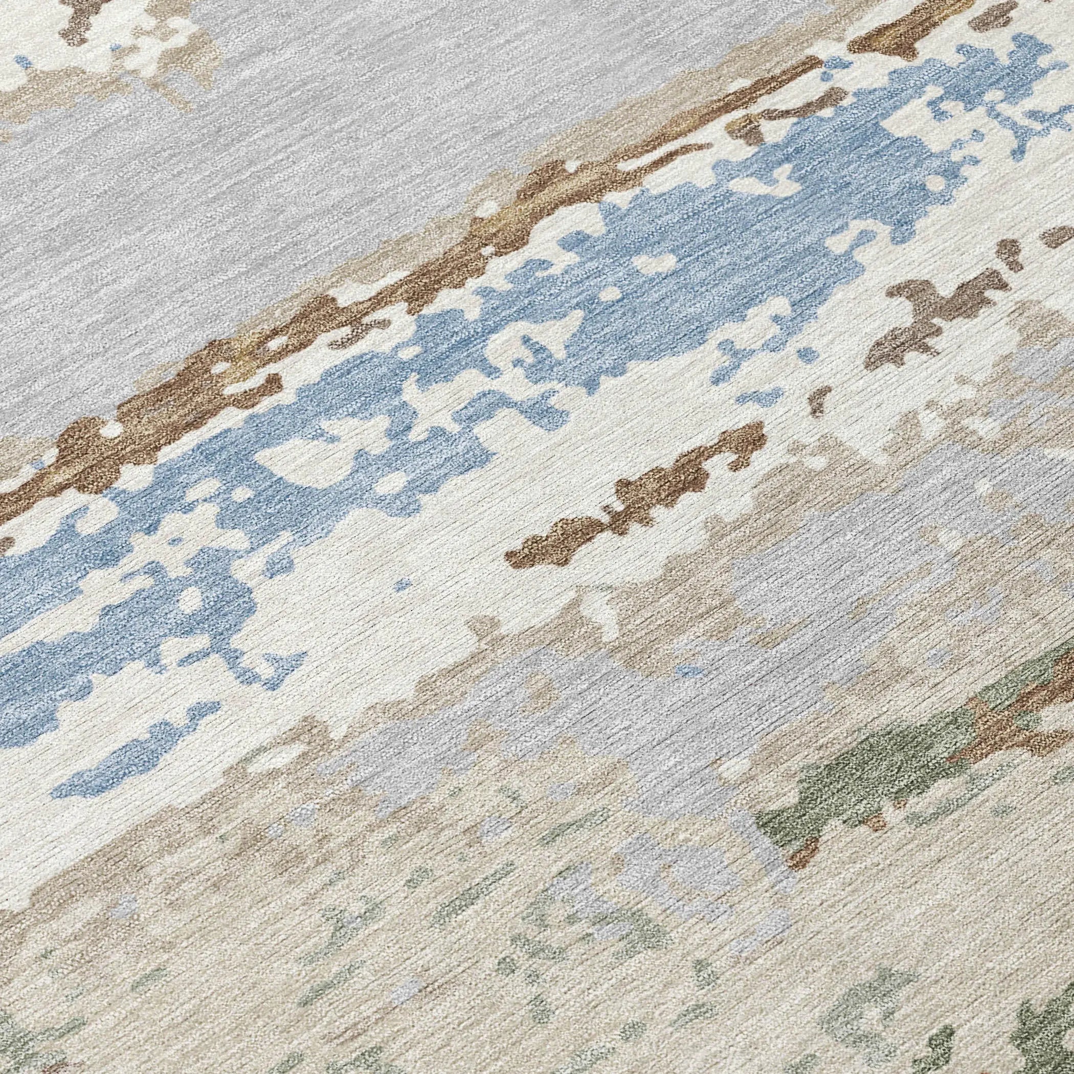 10' X 14' Ivory And Taupe Abstract Washable Indoor Outdoor Area Rug Homeroots Outdoor