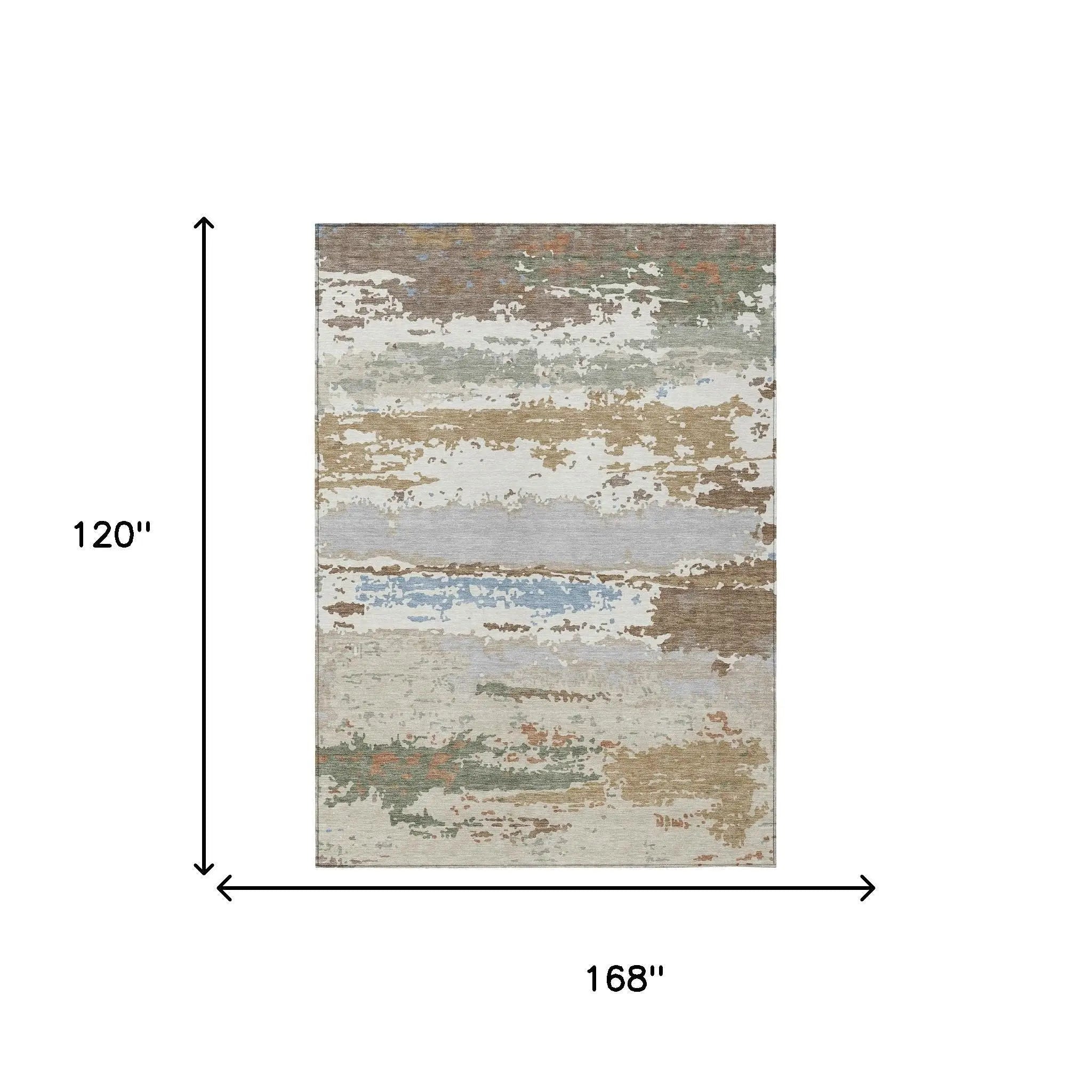 10' X 14' Ivory And Taupe Abstract Washable Indoor Outdoor Area Rug Homeroots Outdoor