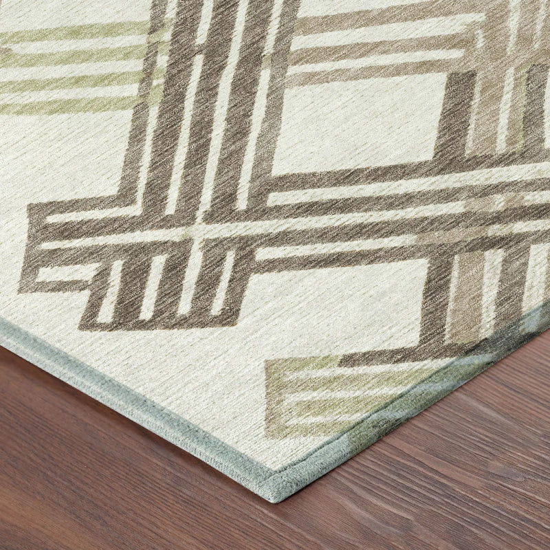 10' X 14' Ivory And Taupe Geometric Washable Indoor Outdoor Area Rug Homeroots Outdoor