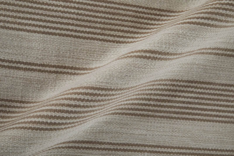 10' X 14' Ivory And Taupe Striped Hand Woven Area Rug Homeroots Outdoor