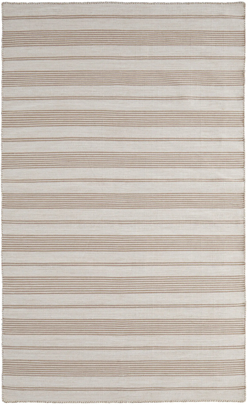 10' X 14' Ivory And Taupe Striped Hand Woven Area Rug Homeroots Outdoor