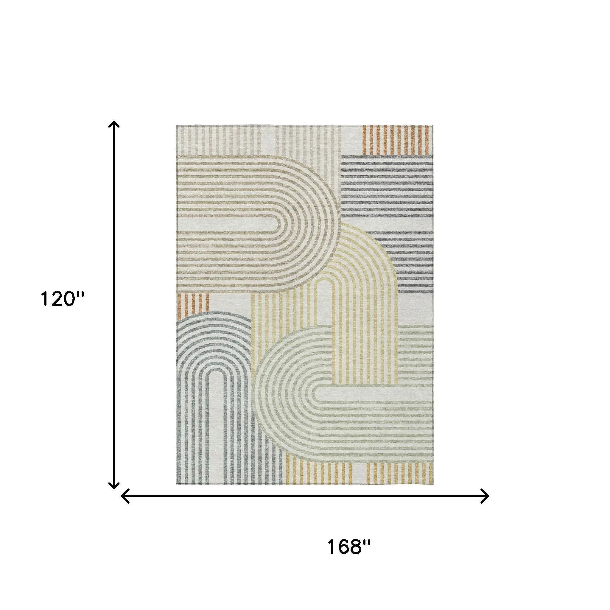 10' X 14' Ivory And Wheat Geometric Washable Indoor Outdoor Area Rug Homeroots Outdoor