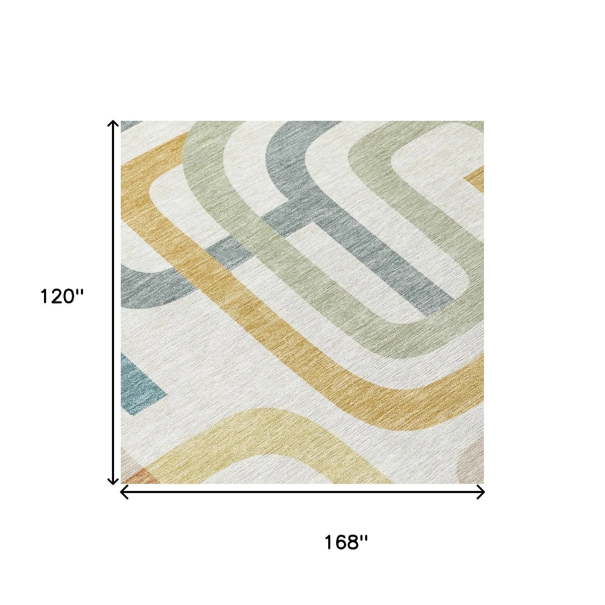 10' X 14' Ivory And Wheat Geometric Washable Indoor Outdoor Area Rug Homeroots Outdoor