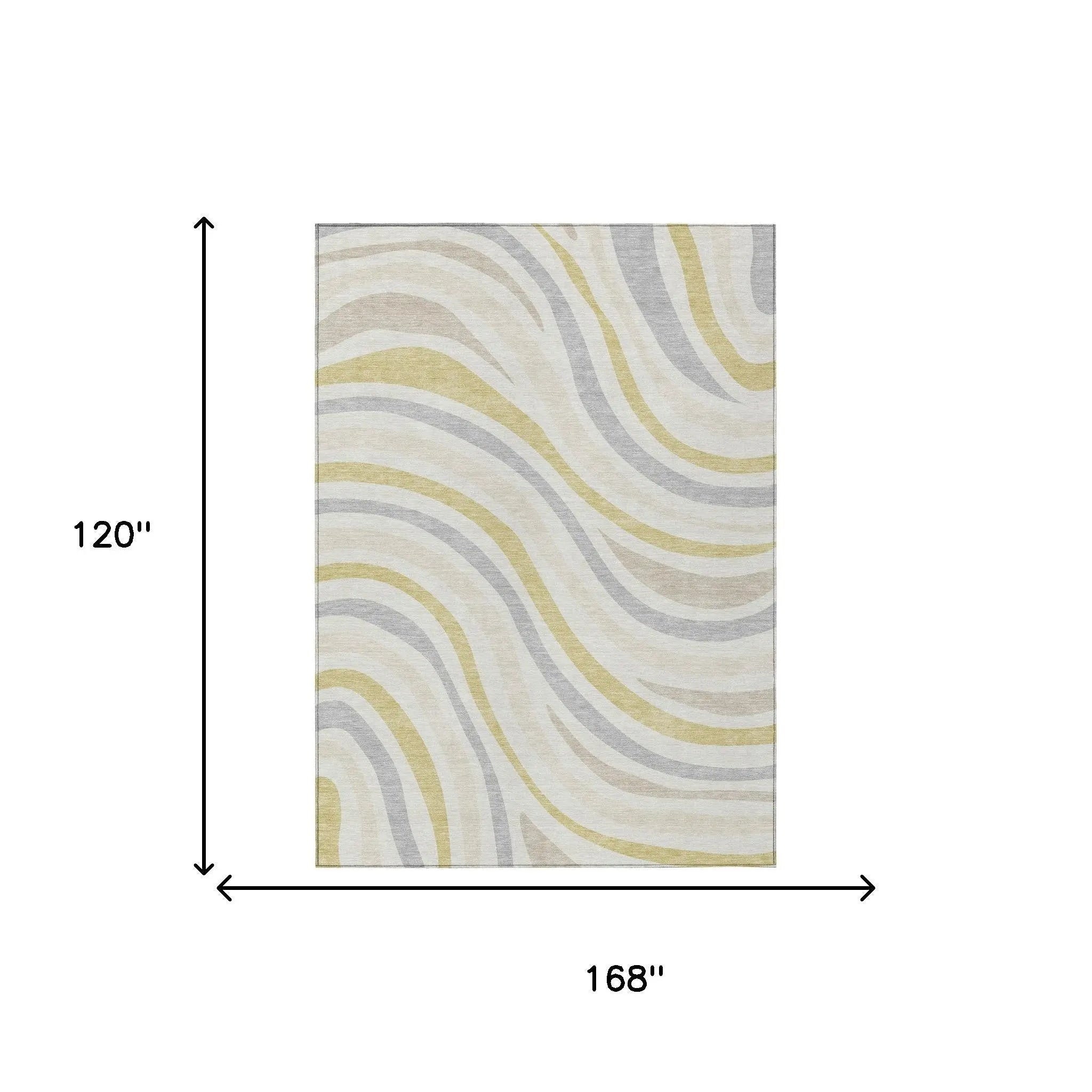 10' X 14' Ivory And Wheat Striped Washable Indoor Outdoor Area Rug Homeroots Outdoor