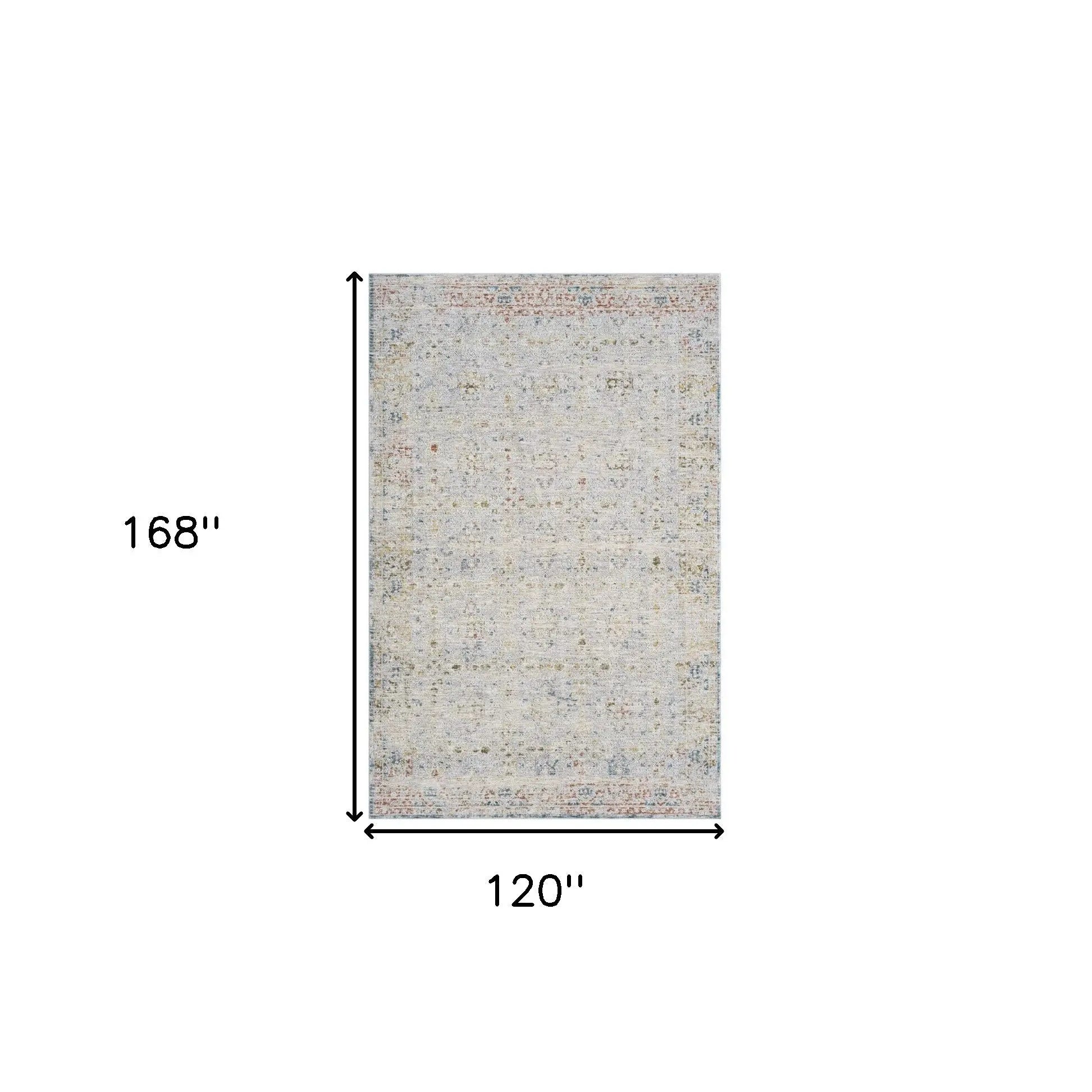 10' X 14' Ivory and Blue Floral Area Rug Homeroots Home Decor