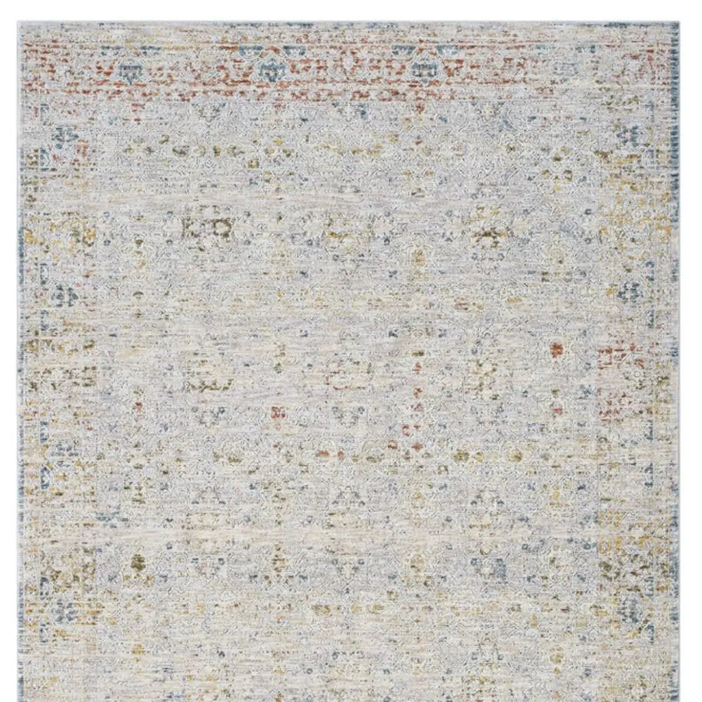10' X 14' Ivory and Blue Floral Area Rug Homeroots Home Decor