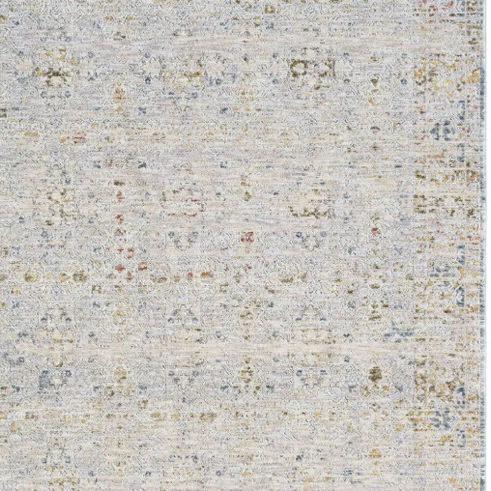 10' X 14' Ivory and Blue Floral Area Rug Homeroots Home Decor