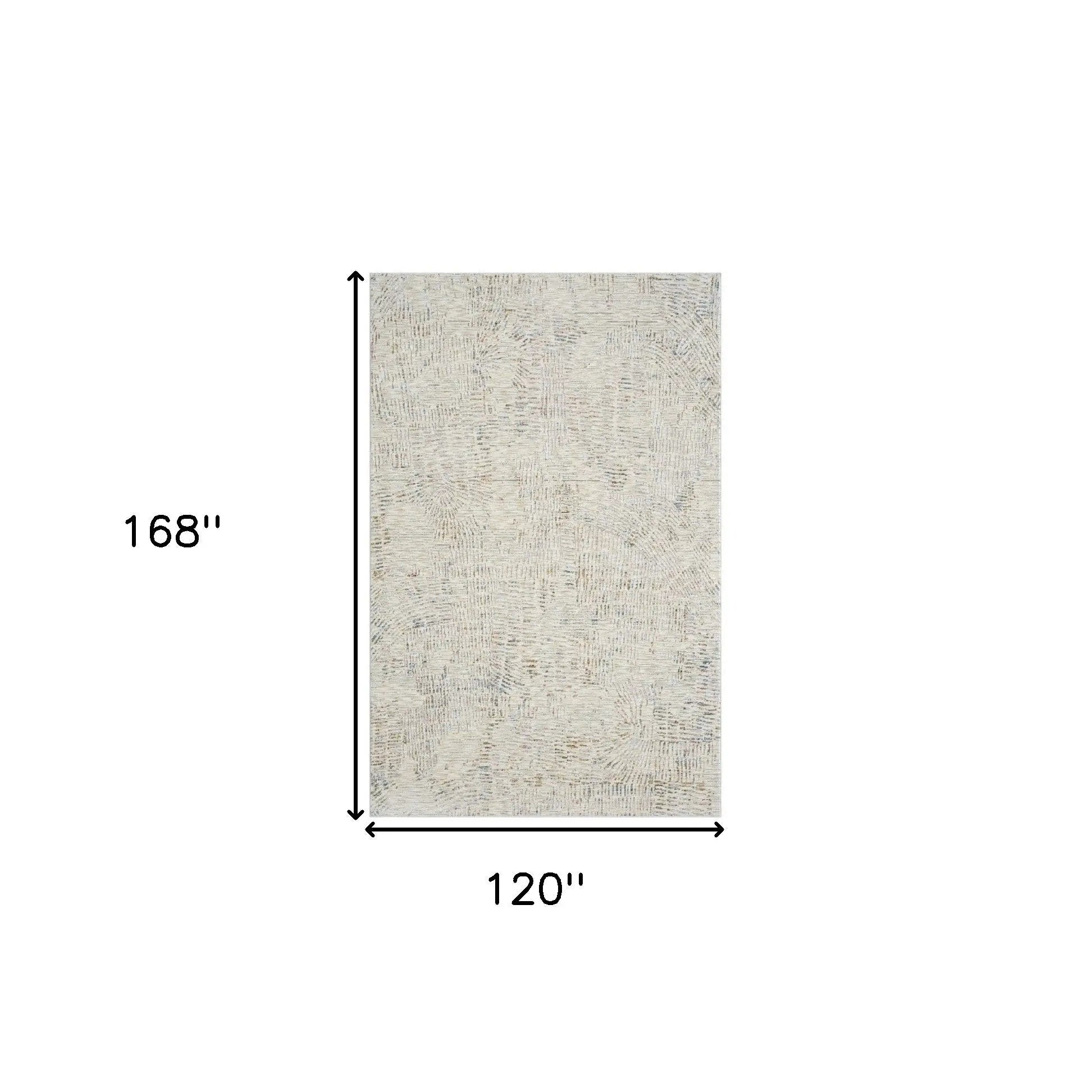 10' X 14' Ivory and Gray Abstract Area Rug Homeroots Home Decor