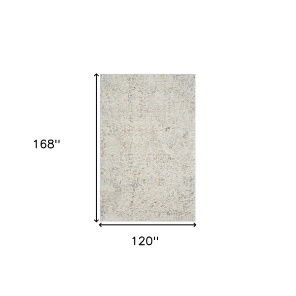 10' X 14' Ivory and Gray Abstract Area Rug Homeroots Home Decor