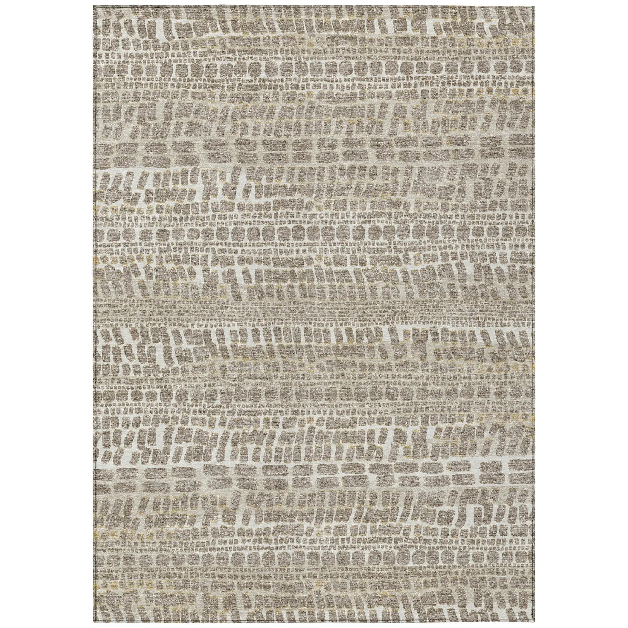 10' X 14' Khaki And Beige Abstract Washable Indoor Outdoor Area Rug Homeroots Outdoor