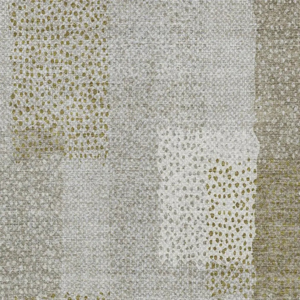 10' X 14' Khaki And Brown Abstract Washable Indoor Outdoor Area Rug Homeroots Outdoor