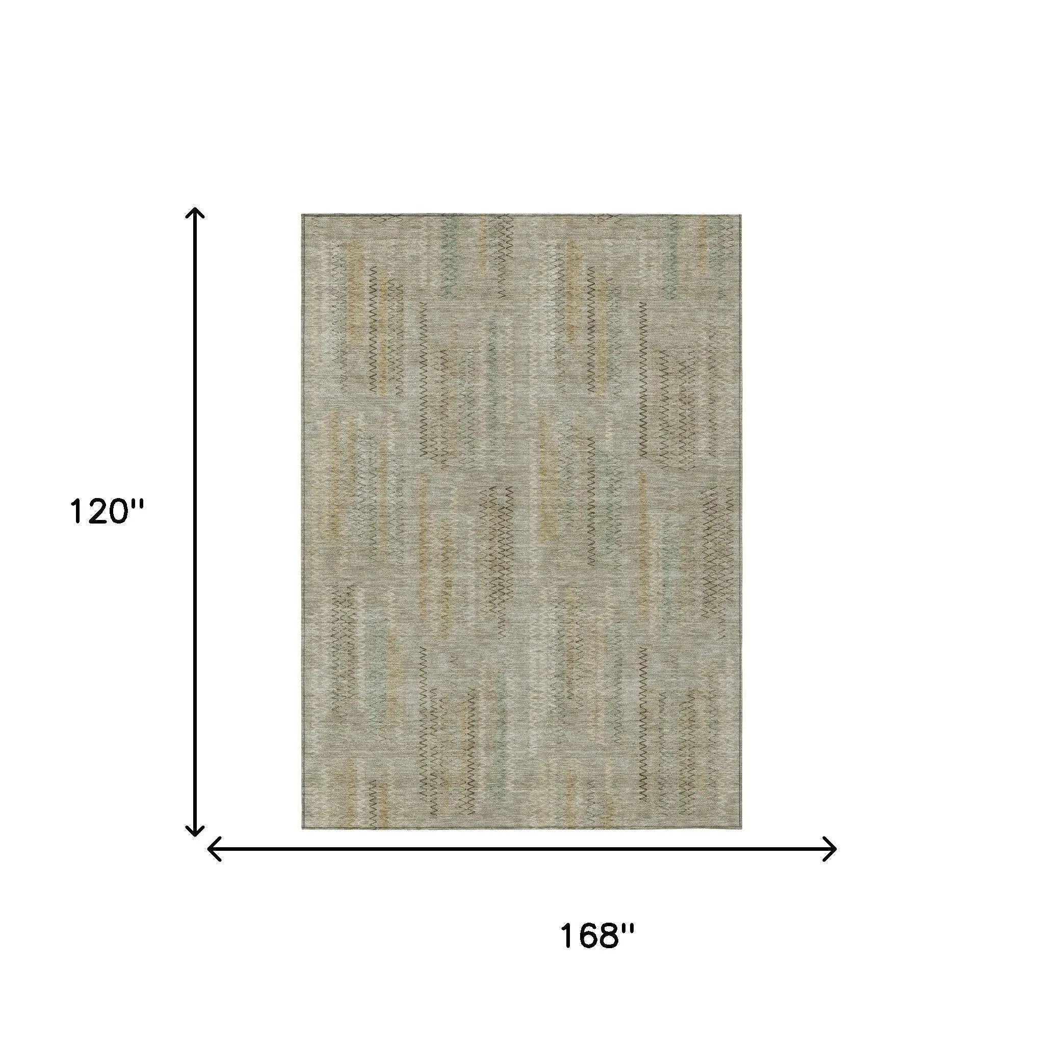 10' X 14' Khaki And Brown Abstract Washable Indoor Outdoor Area Rug Homeroots Outdoor