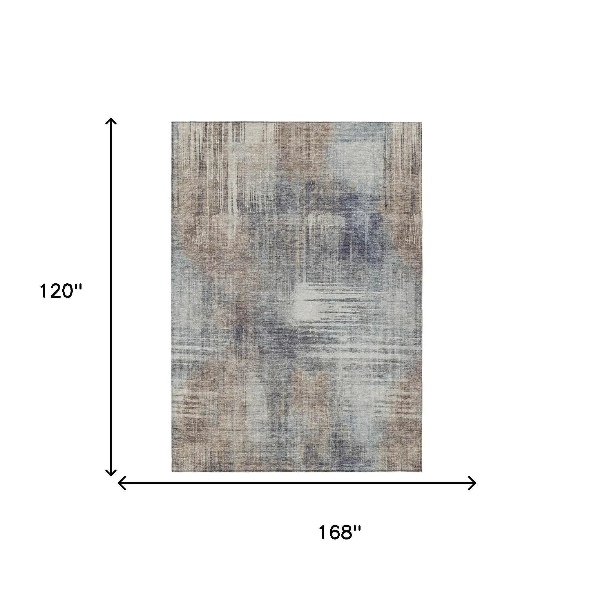 10' X 14' Khaki And Brown Abstract Washable Indoor Outdoor Area Rug Homeroots Outdoor