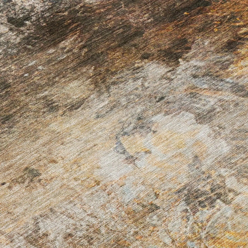 10' X 14' Khaki And Brown Abstract Washable Indoor Outdoor Area Rug Homeroots Outdoor