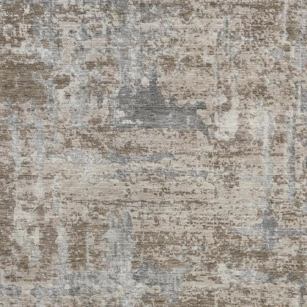 10' X 14' Khaki And Brown Abstract Washable Indoor Outdoor Area Rug Homeroots Outdoor