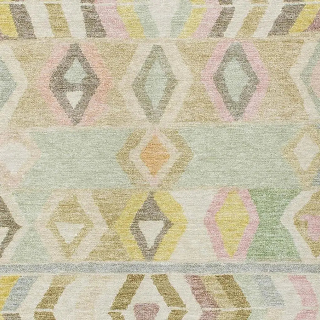 10' X 14' Khaki And Brown Tribal Washable Indoor Outdoor Area Rug Homeroots Outdoor