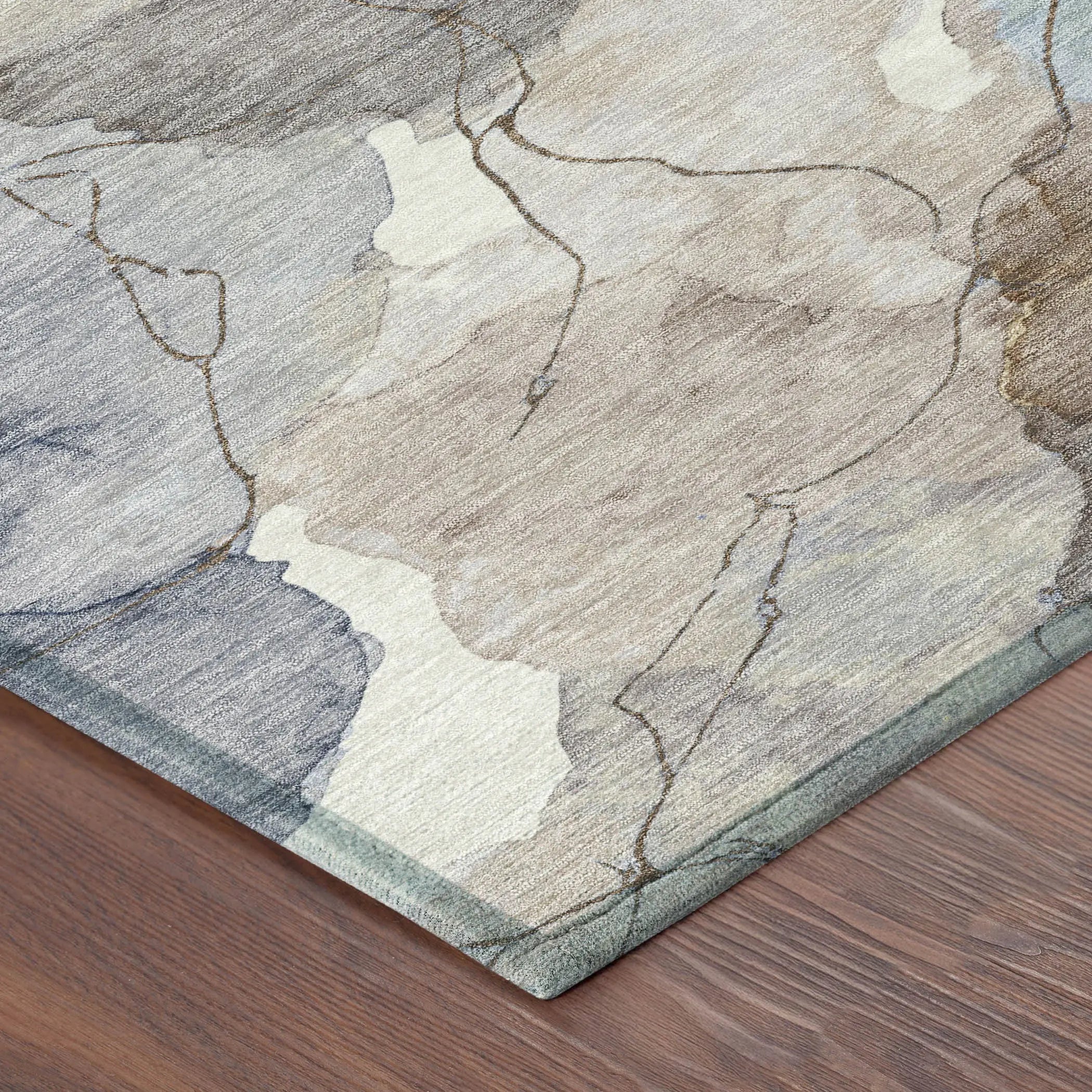 10' X 14' Khaki And Ivory Abstract Washable Indoor Outdoor Area Rug Homeroots Outdoor