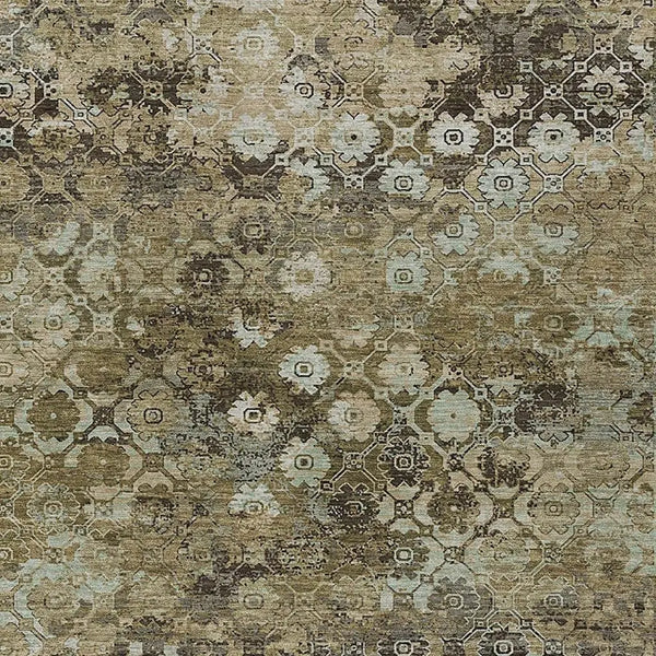 10' X 14' Khaki And Olive Green Abstract Washable Indoor Outdoor Area Rug Homeroots Outdoor