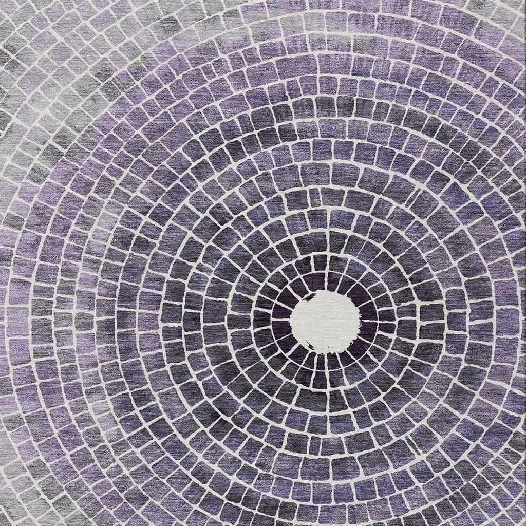 10' X 14' Lavender And Gray Geometric Washable Indoor Outdoor Area Rug Homeroots Outdoor