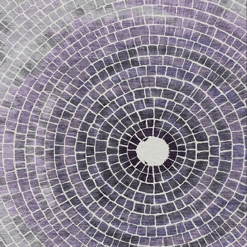 10' X 14' Lavender And Gray Geometric Washable Indoor Outdoor Area Rug Homeroots Outdoor