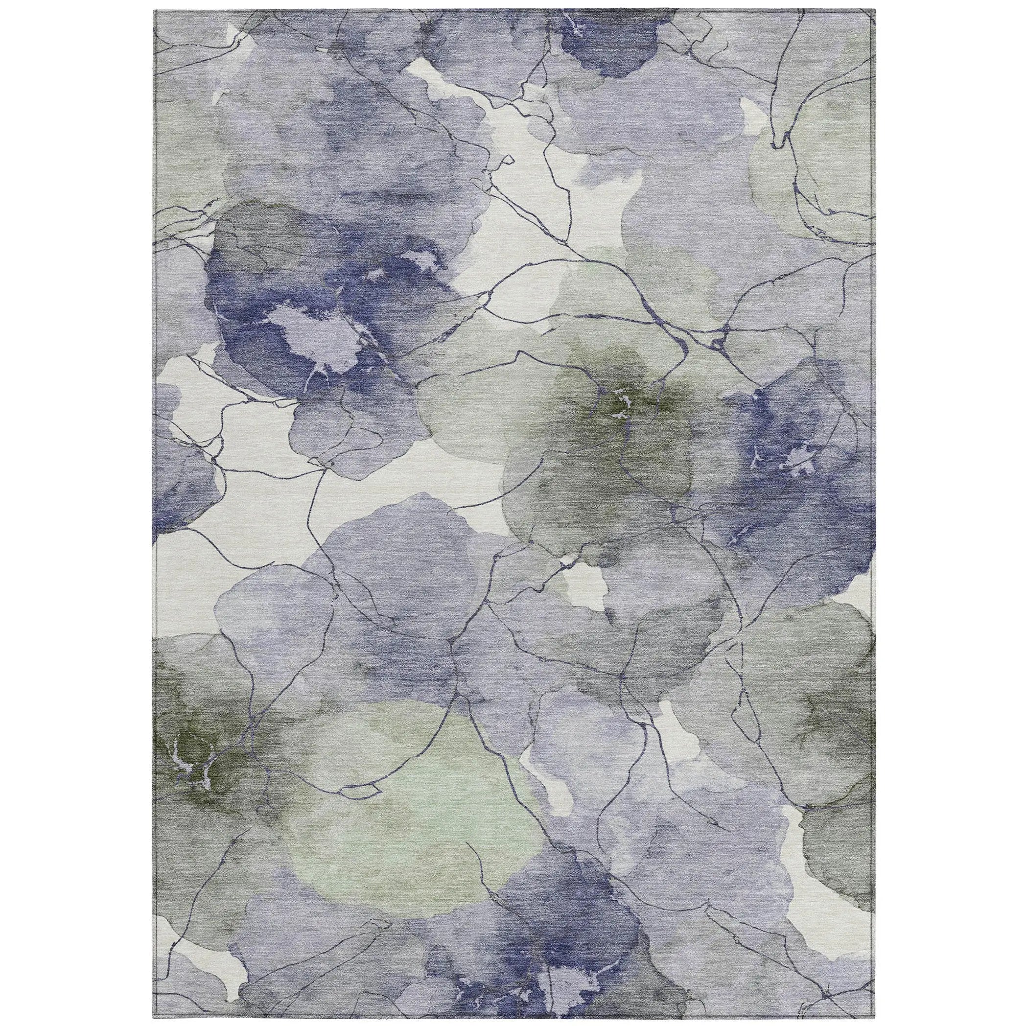 10' X 14' Lavender And Ivory Abstract Washable Indoor Outdoor Area Rug Homeroots Outdoor