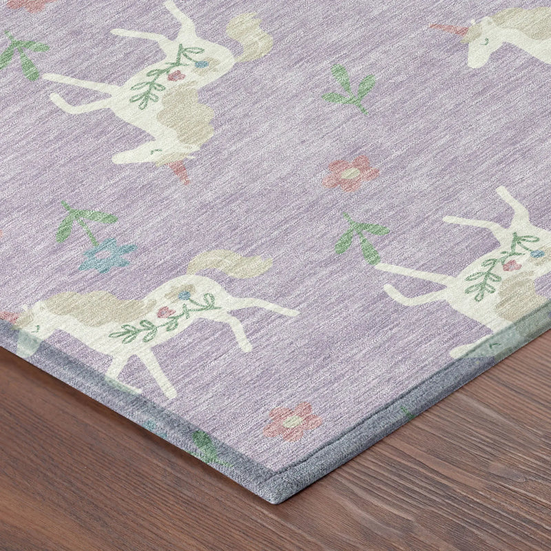 10' X 14' Lavender And Ivory Floral Washable Indoor Outdoor Area Rug Homeroots Outdoor