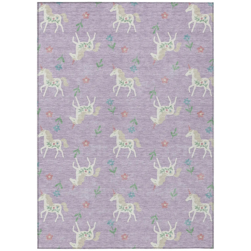 10' X 14' Lavender And Ivory Floral Washable Indoor Outdoor Area Rug Homeroots Outdoor