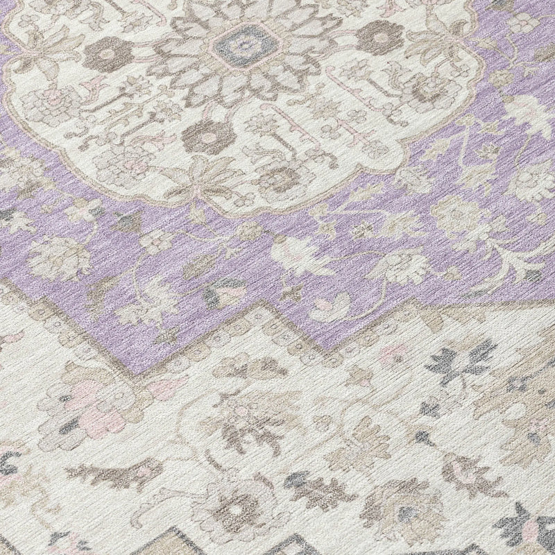 10' X 14' Lavender And Orange Oriental Washable Indoor Outdoor Area Rug Homeroots Outdoor